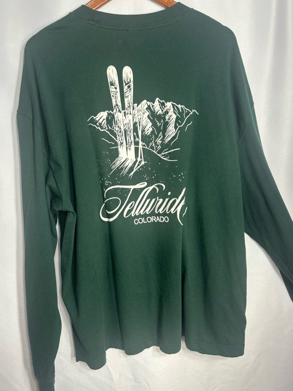 Abercrombie & Fitch Forest Green Crewneck Sweater with White Ski Graphic size XL